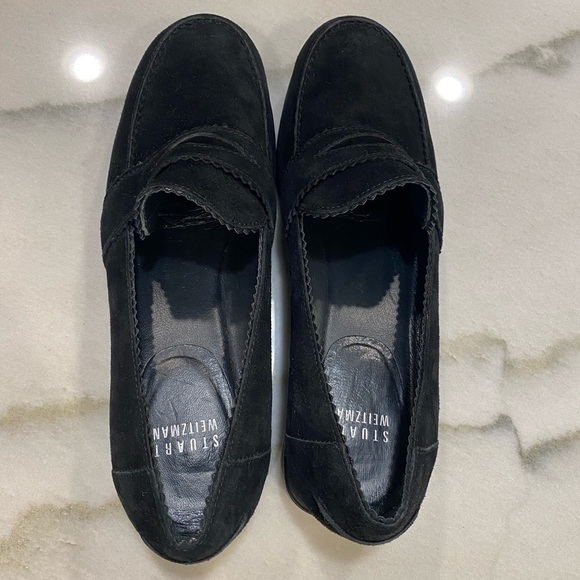 Stuart Weitzman Loafers Size 6 Black Suede Leather - Picture 8 of 15